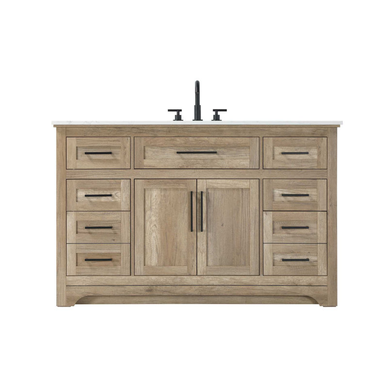 Meuble-lavabo simple 54 po en chêne naturel, 54", Chêne naturel