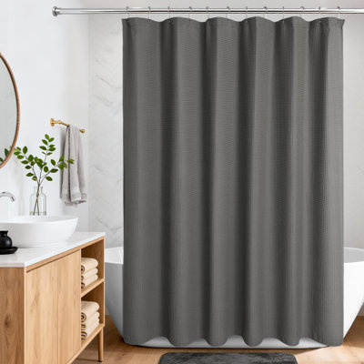Cotton Blend Waffle Single Shower Curtain