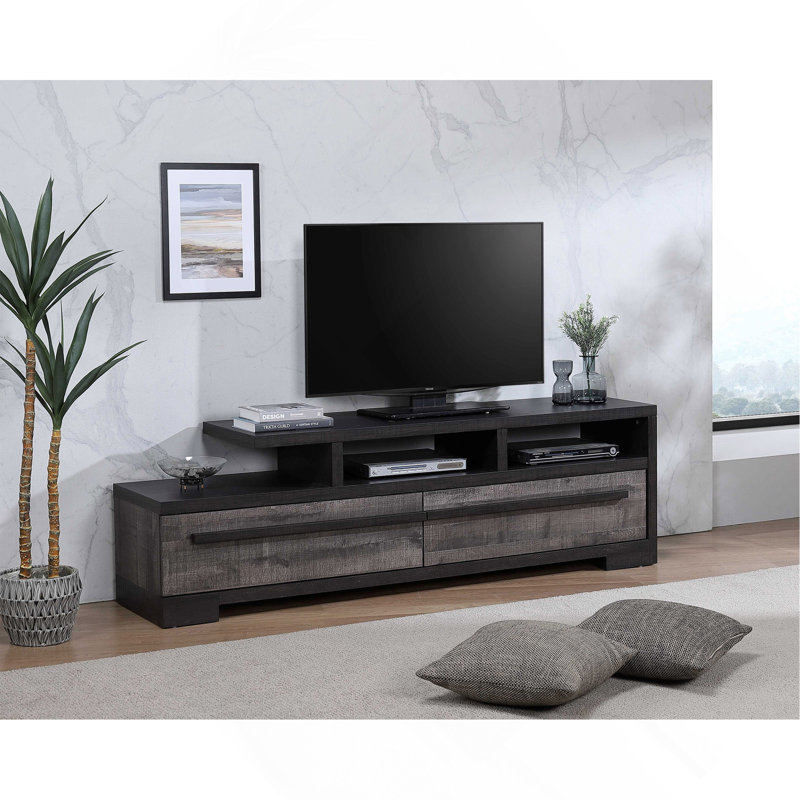 Meuble télé à deux tiroirs Console, Noir / blanc