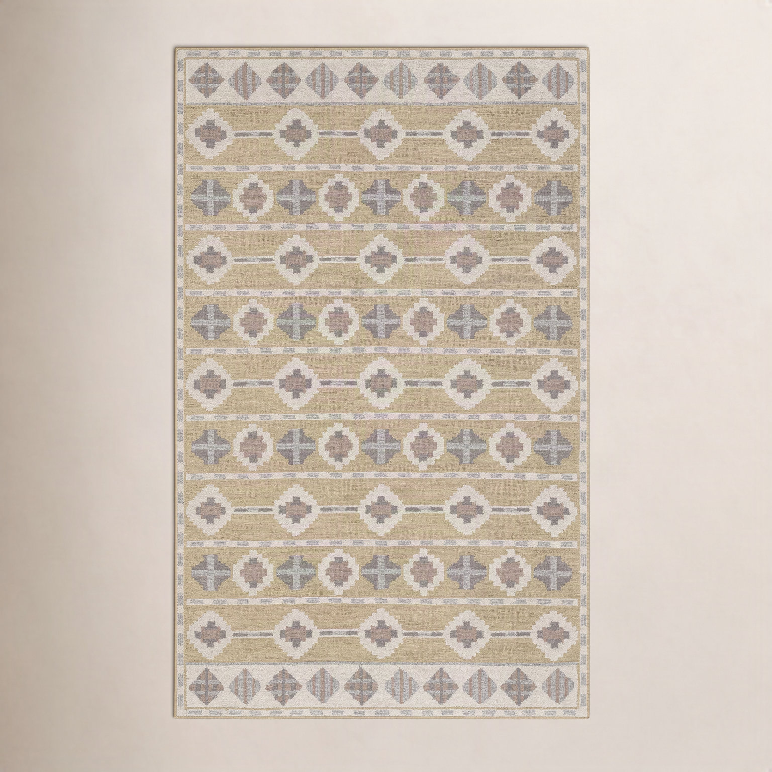 Santos Hand-Tufted Geometric Wool Rug, Rectangle 5' x 8'
