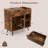 Record Player Stand With Power Outlet, Drawer, Removable Divider Industrial Turntable Display Stand