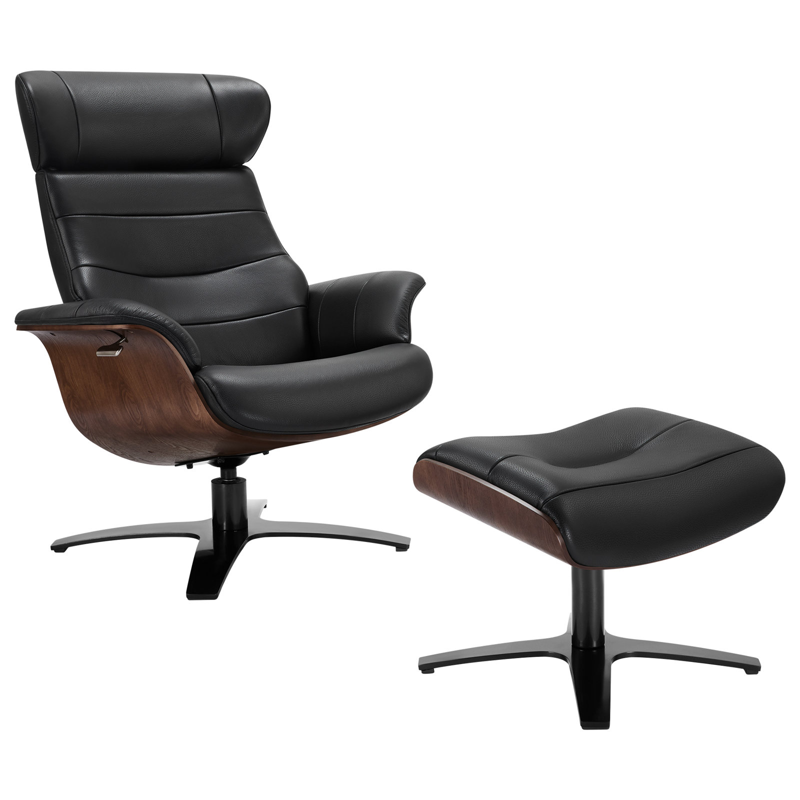 Dillon Genuine Leather Swivel Recliner, New York Midnight