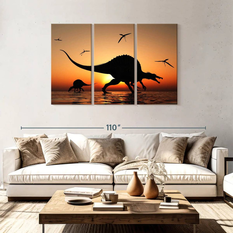 Brampt Dinosaur Sunset, 48" H x 74" W