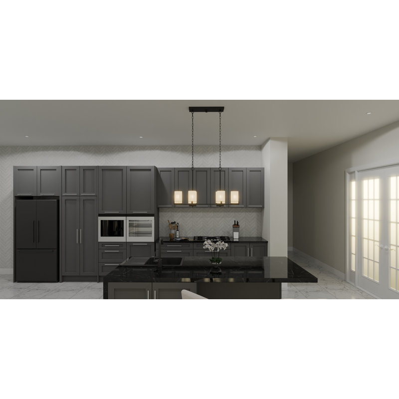 Fosco 6 - Light Dimmable Kitchen Island Square / Rectangle Chandelier, Matte Black