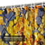 Magnifique rideau de douche abstrait doré doré à motif de feuilles d'automne avec 12 crochets-515214928