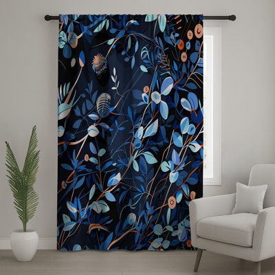 Rideaux botaniques, voilages et voilages à motif floral - 1 panneau