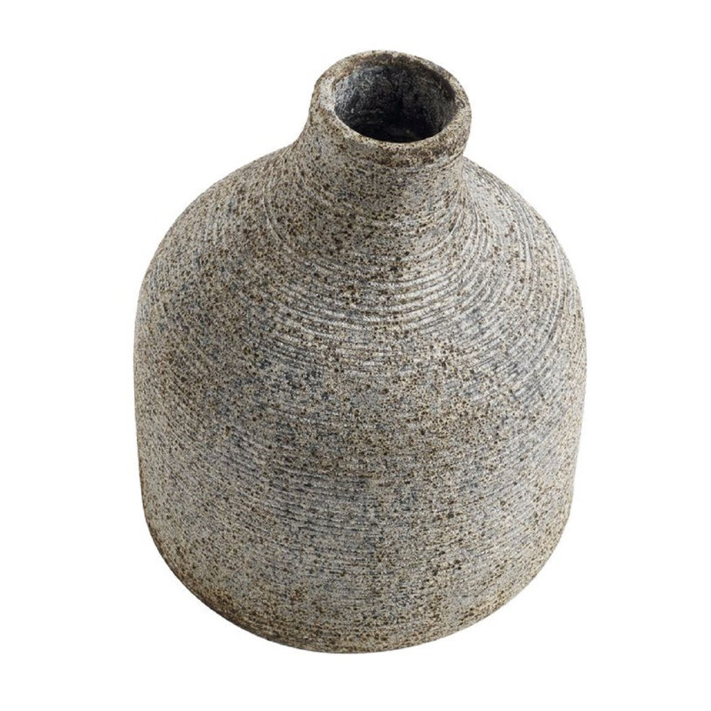 Vase de table en terre cuite intérieur / extérieur Rosey Gray / Brown, H 7,09 po x l 5,31 po x P 5,31 po