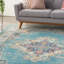 Tapis oriental bleu clair / ivoire Abbate-1355202565