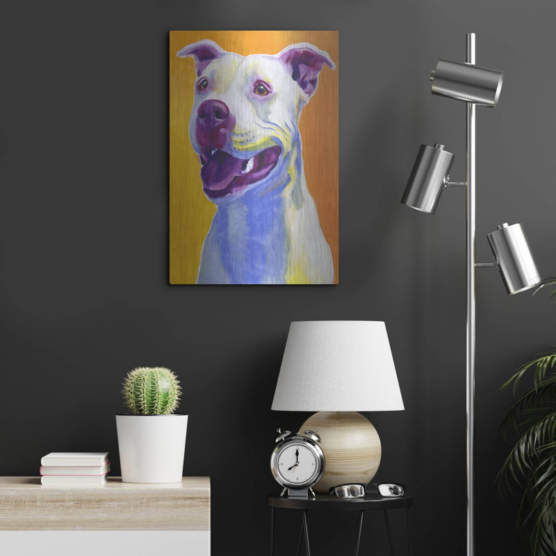 Red Barrel Studio «Pit Bull - Honey» par Dawg Painter, art mural en métal, H 24 po x l 16 po