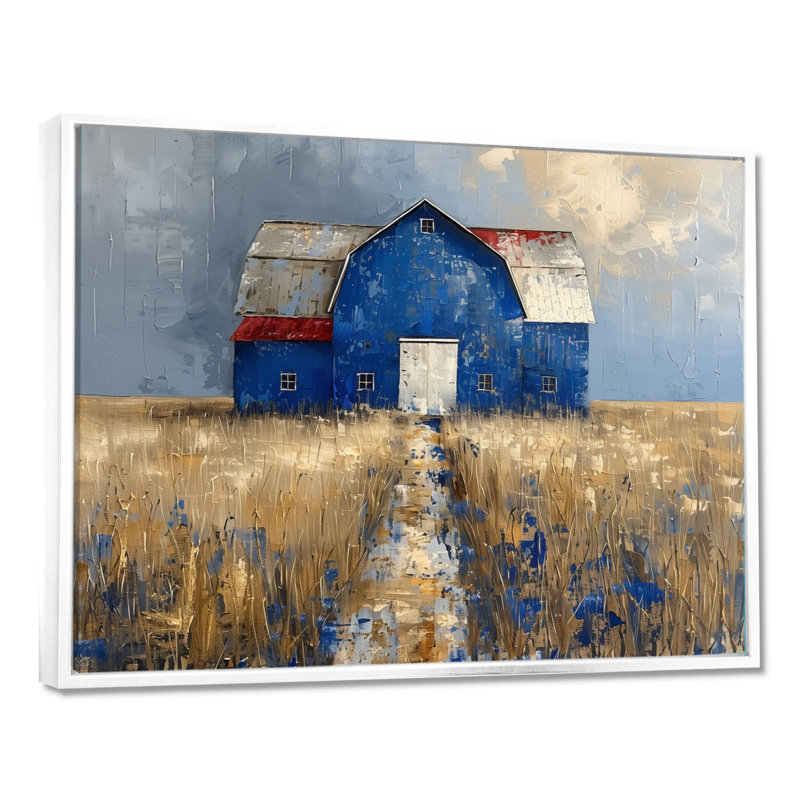 Lovell - Barn Wall Art Living Room, H 30 po x l 40 po x P 1,5 po, Toile encadrée flottée blanche