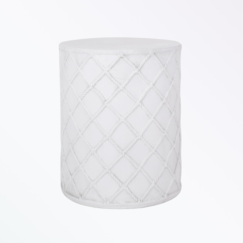 Outdoor Concrete Side Table with rope decoration