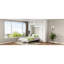 Lit blanc avec tablettes et armoires - Lit double économe en espace, avec casiers, armoires et construction fiable