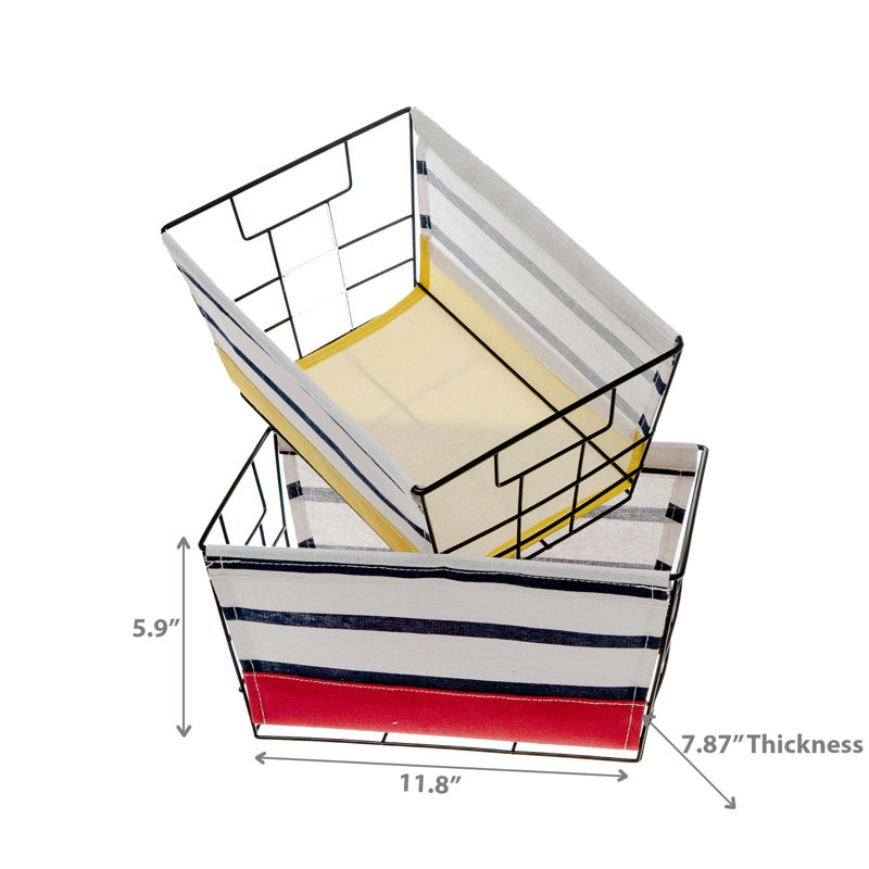 Panier de rangement et bandes de tissu - Ensemble de 2