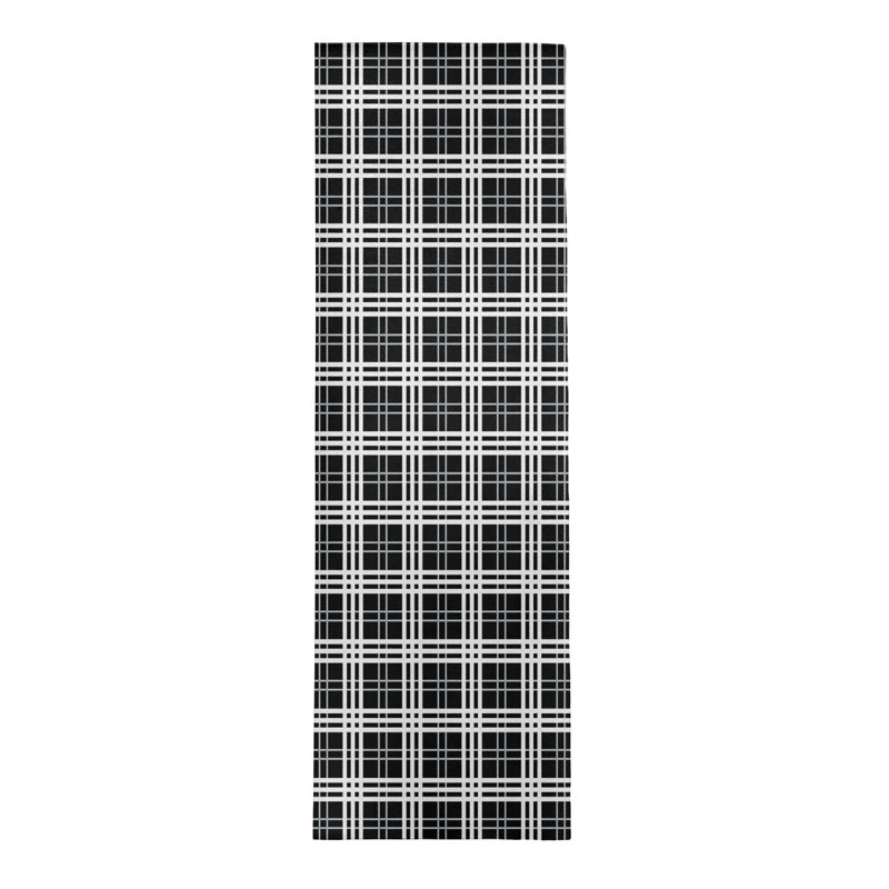 Tapis noir à carreaux, Tapis de couloir 2 pi 6 po x 8 pi
