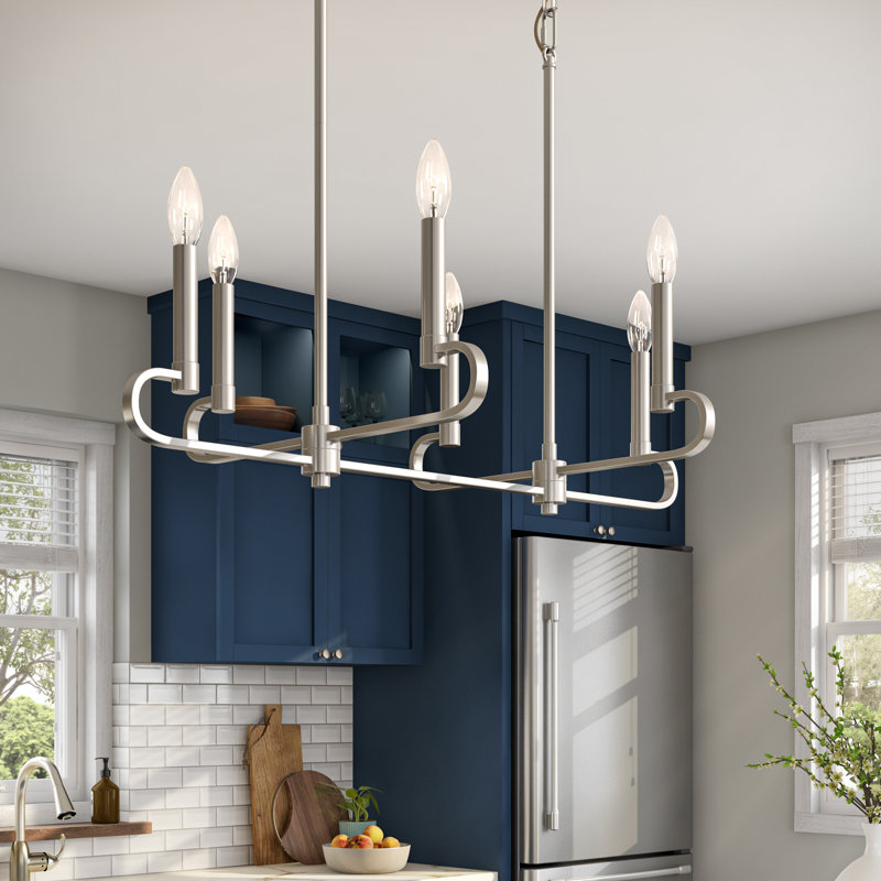 Madel 6 - Light Kitchen Island Pendant, Brushed Nickel