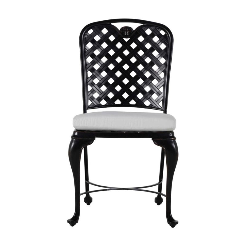 Provance Patio Dining Side Chair with Cushion, Ancient Earth, No Welt, Verona Mist