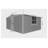 13ft×11ft 2-in-1 Outdoor Metal Storage Shed with Firewood Storage, Grey Apex Roof Weatherproof Shed for Winter Garden Organization