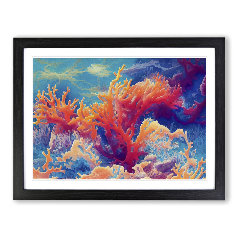 The Coral Reef Vol.4 - Single Picture Frame Print, Black, 46cm H x 64cm W