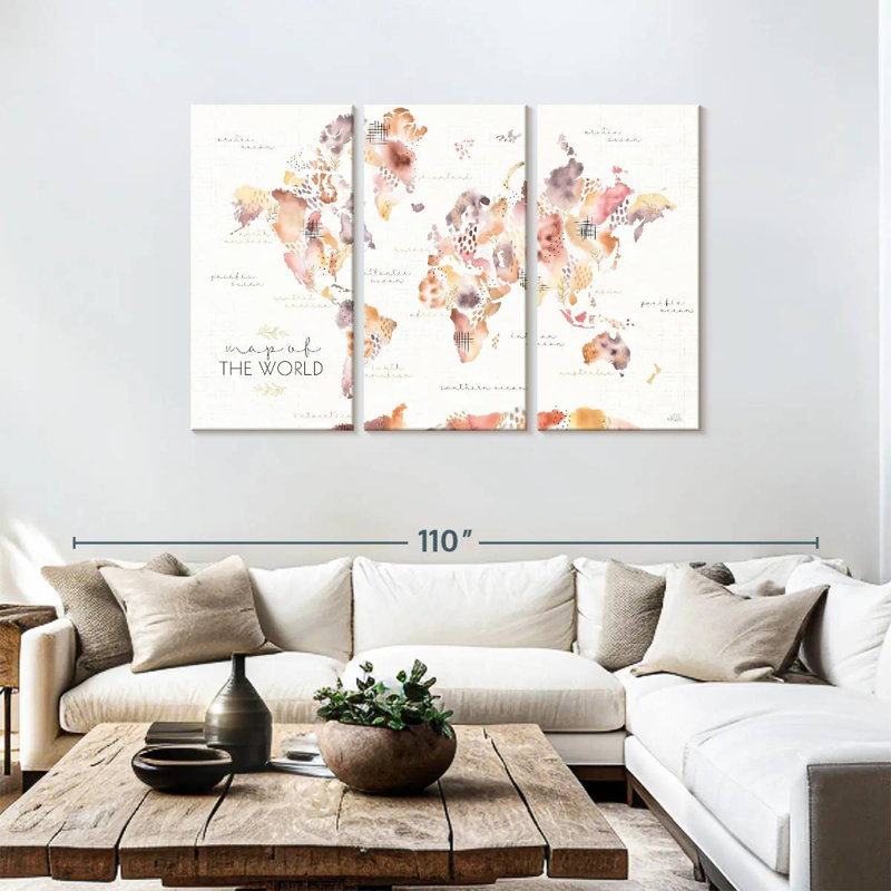 Aliaz Desert Blooms Map, 48" H x 74" W