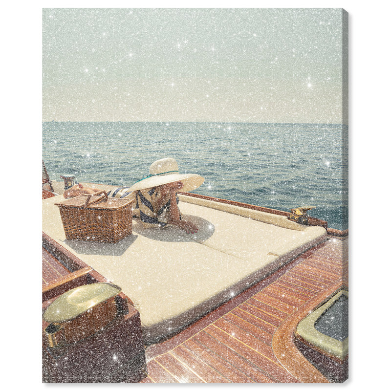 Floating Picnic Canvas Nautical & Beach Print by Oliver Gal, Black Frame, 16 x 20, 36"H x 45"W, Gallery Wrapped