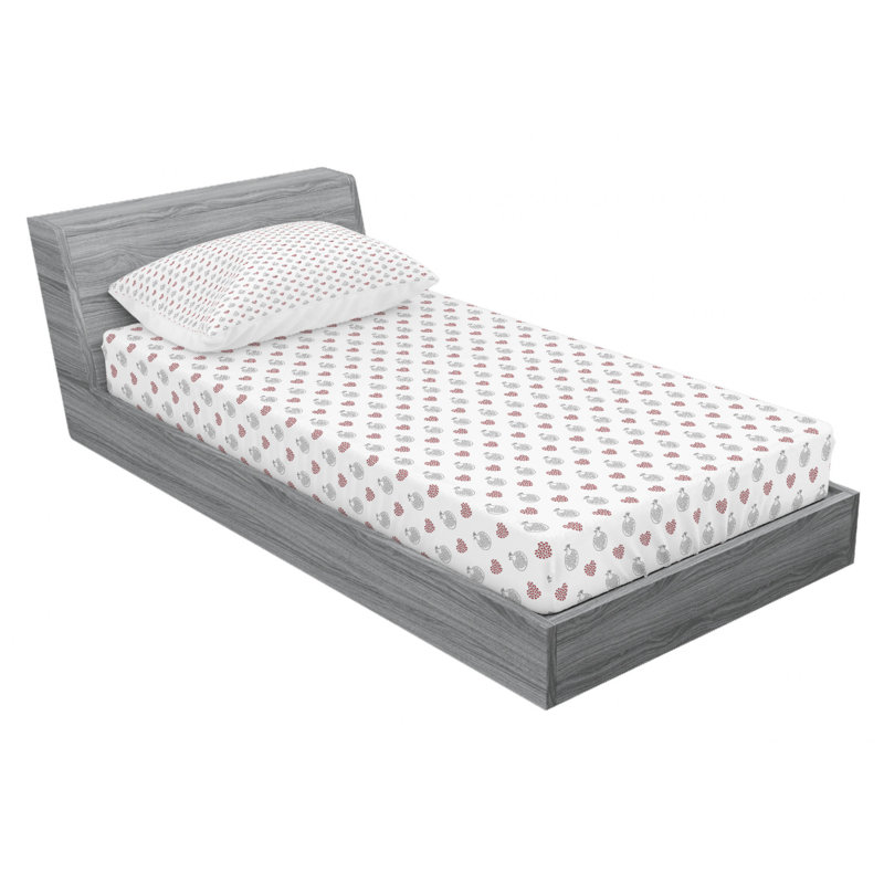 Ensemble de draps Hearts, Ensemble de draps pour lit simple avec drap-housse