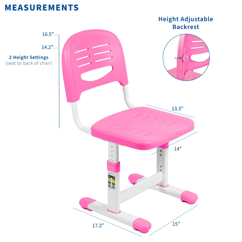 Bureau universel à hauteur réglable pour enfants, Rose