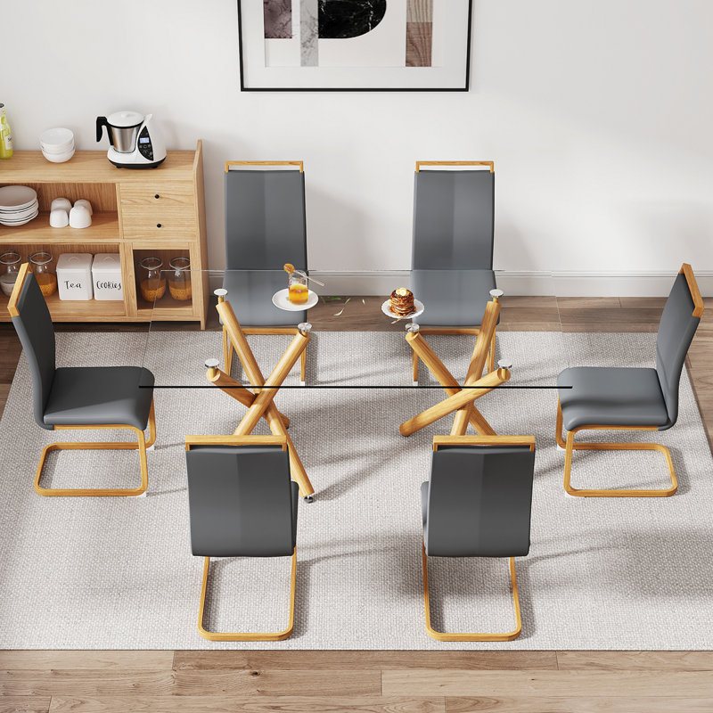 Table de salle à manger rectangulaire L 69,99 po x l 39,49 po Euthenia