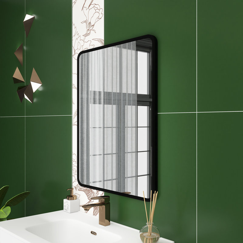 Miroir mural Jokelien, Noir, 30 po x 24 po
