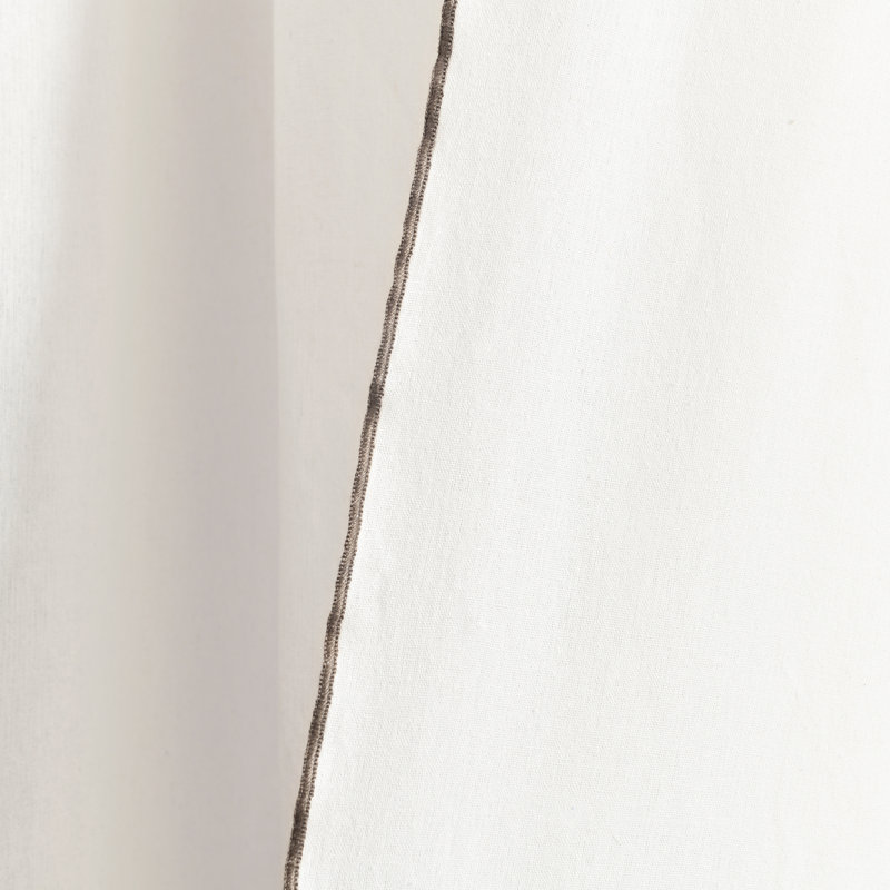 Paire de rideaux semi-transparents en coton mélangé, Lin clair