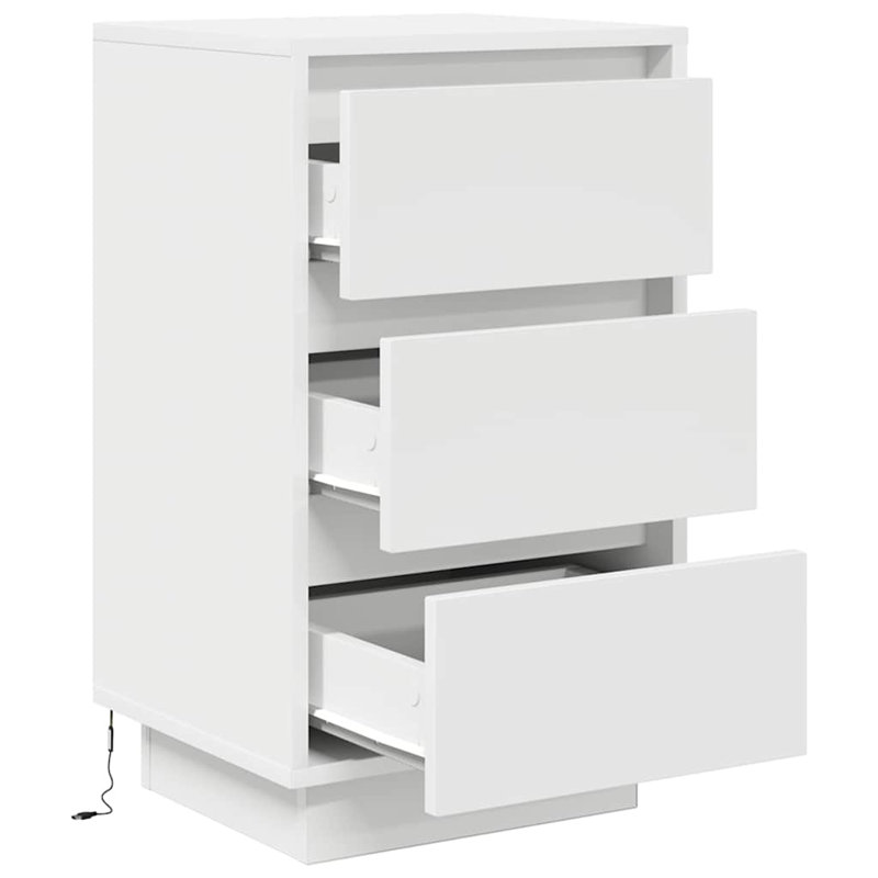 Davayah 38cm W Manufactured Wood Bedside Table, White