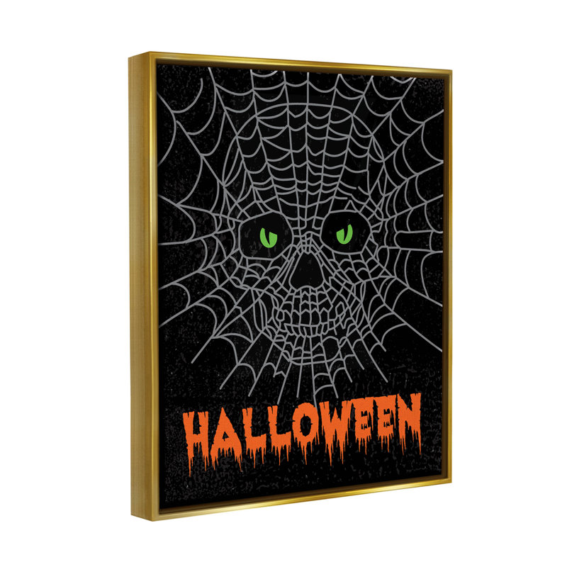 «Spooky Halloween Spider Web Skull» par Linda Birtel, impression sur toile, H 21 po x l 17 po x P 1,7 po