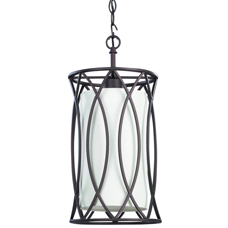 Luminaire suspendu à tambour simple à 1 lumière Tadwick, H 17 po x l 8,38 po x P 8,38 po