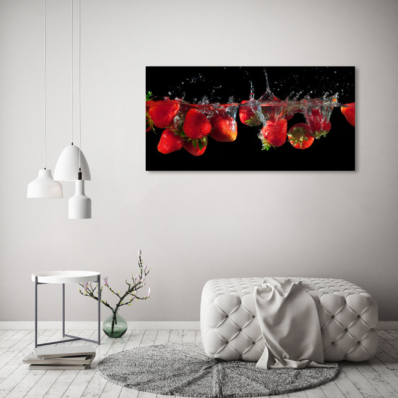 Strawberries Under Water - Wrapped Canvas Print