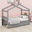 Lit en bois avec tiroirs-345080061