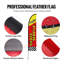 Double Sided 496.8cm H x 7.9cm W Metal Flag Set