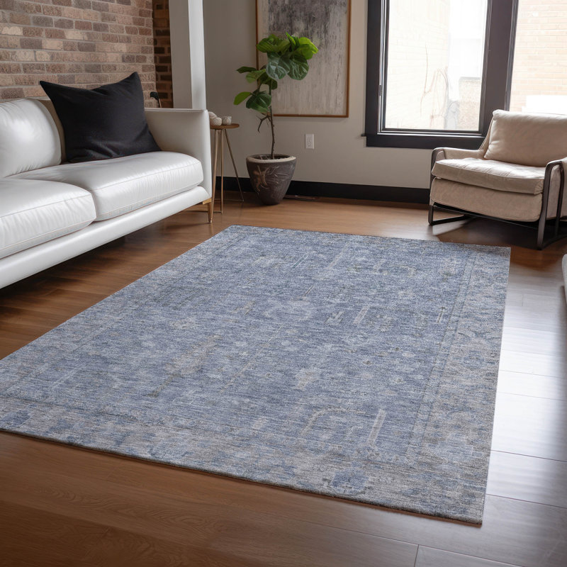 Tapis intérieur / extérieur bleu Zia , 5 pi x 7 pi 6 po