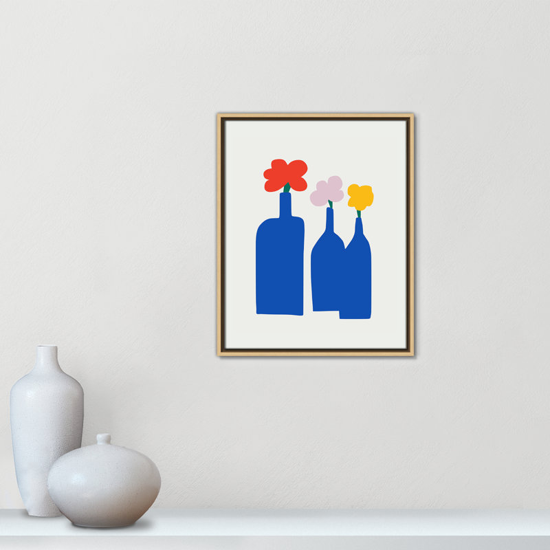 «Bold Blooms Trio Print» par Dean, Framed Canvas, Flotteur naturel, L 17,5 po x H 21,5 po