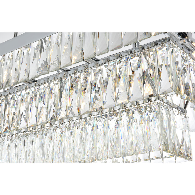 Lustre rectangulaire 36 pouces Iva, Chrome chrome