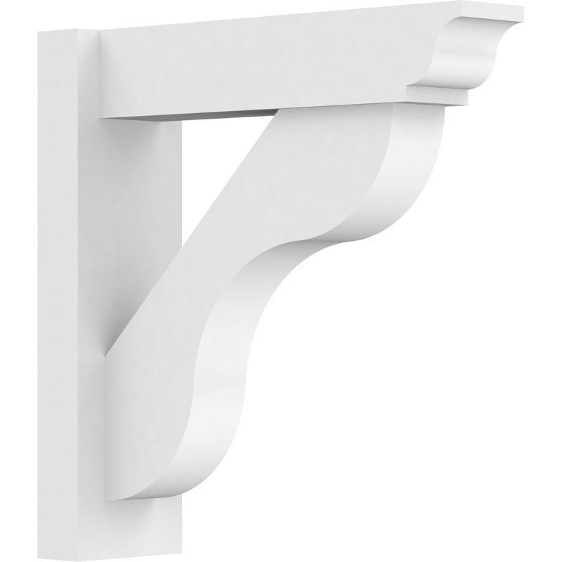 Persienne en PVC de qualité architecturale avec extrémités traditionnelles Carmel, H 18 po x P 18 po, L 5 po