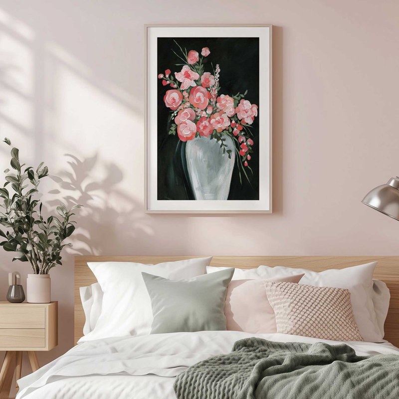 Imprimé fleurs de corail délicates II, Cadre photo simple en zinc patiné, H 15,25 po x l 12,25 po