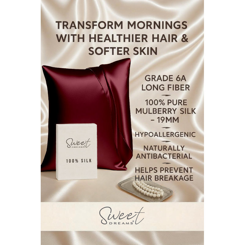 HOUSEWIFE PILLOWCASE SILK, Wine
