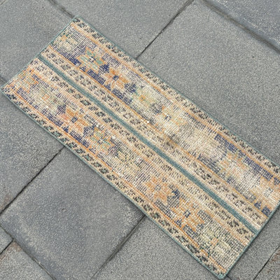 Authentic Vintage Turkish Rug - Ideal Hallway Runner with Distinctive Traditional Design