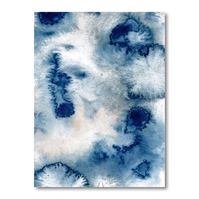 Aquarelle abstraite classique bleu II - peinture sur toile