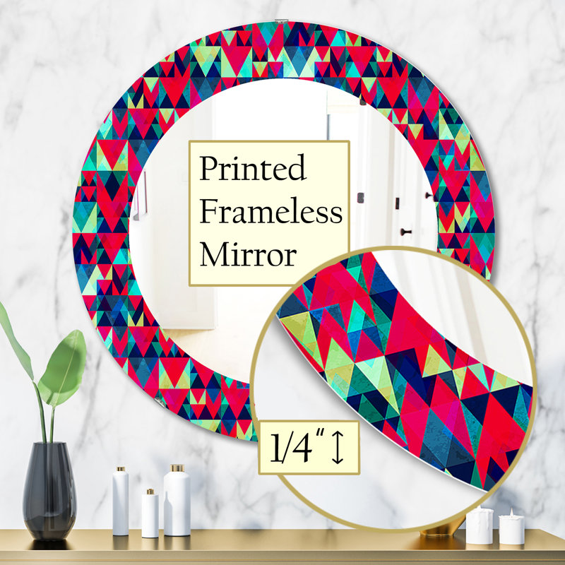 Triangular Colourfields 12 Modern Accent Mirror, 31.5" H x 31.5" W