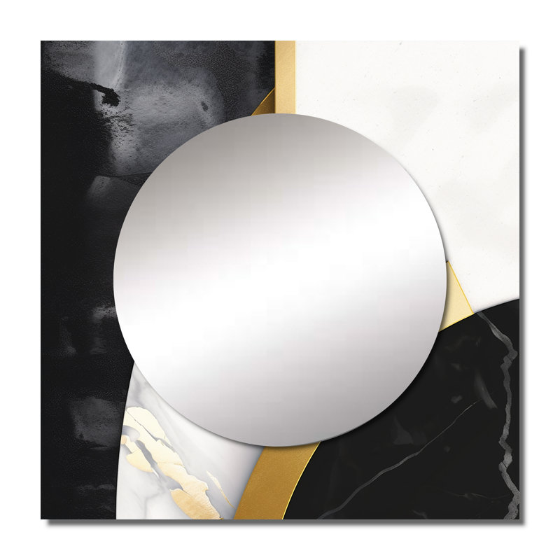 Formes de peinture en marbre - grand miroir mural carré décoratif abstrait pour chambre à coucher, 36 po x 36 po