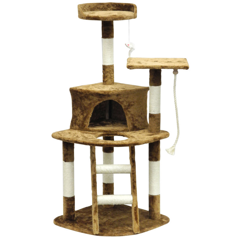 Raul 49'' H Cat Tree, Beige / Brown
