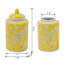 Pot avec couvercle Plum Blossom - 7,5 po x 13,5 po - jaune et blanc