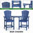 Outdoor Bar Stools Set of 2, HDPE Patio Bar Height Adirondack Chairs,Tall Barstools with Footrest for Kitchen,Poolside,Backyard,Garden (Tall Navy Blue)-103531884
