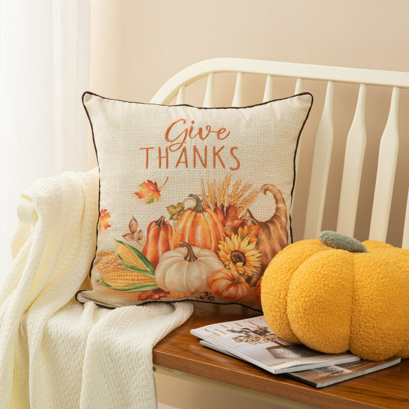 Embroidered Outdoor Throw Pillow
