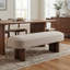 Banc en tissu avec pieds noyer Modern-1011985213